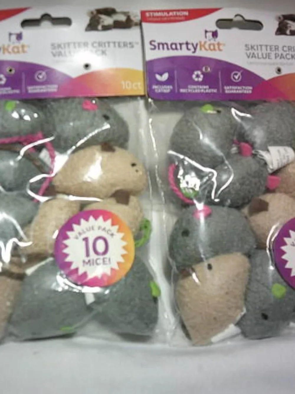 2 PACKS 10 EACH SMARTY KAT SKITTER CRITTERS CAT KITTEN MICE INTERACTIVE TOYS 🐱